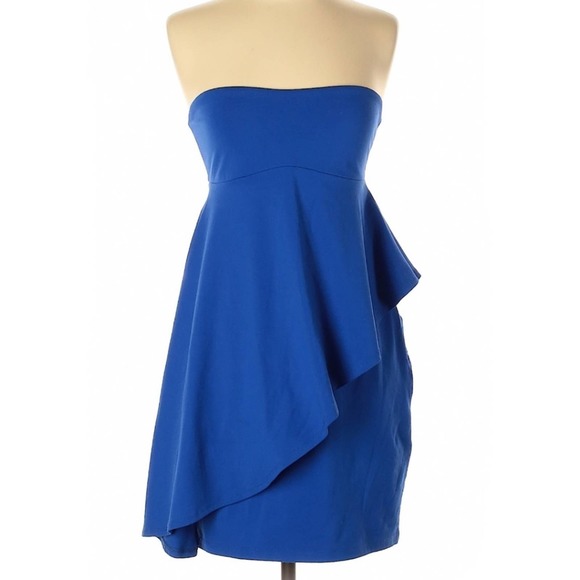 Susana Monaco Flutter Sleeveless Blue Tube Dress - Picture 2 of 8